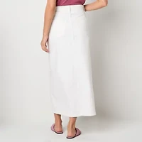 a.n.a Womens High Rise Long Denim Skirt