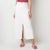 a.n.a Womens High Rise Long Denim Skirt