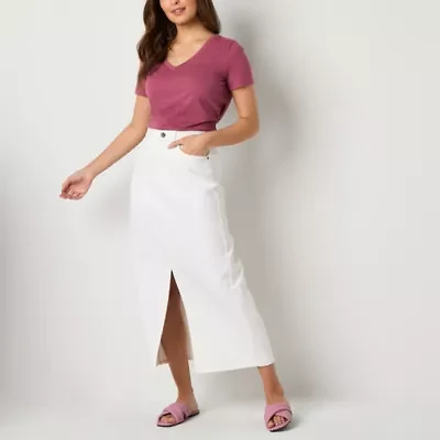 a.n.a Womens High Rise Long Denim Skirt