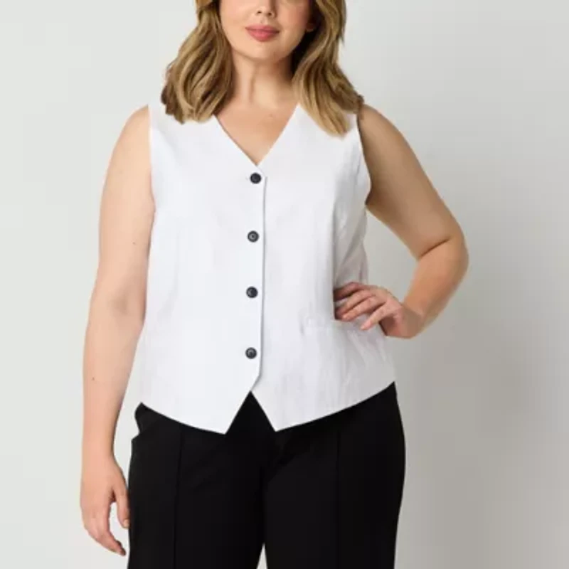 Liz Claiborne Womens Plus Vest
