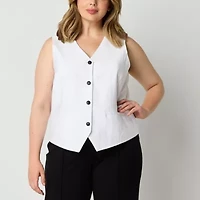 Liz Claiborne Womens Plus Vest