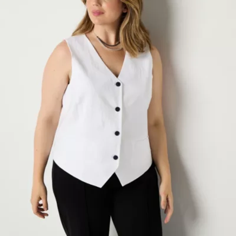 Liz Claiborne Womens Plus Vest