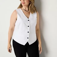 Liz Claiborne Womens Plus Vest