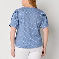 Liz Claiborne Womens Crew Neck Short Sleeve Plus T-Shirt