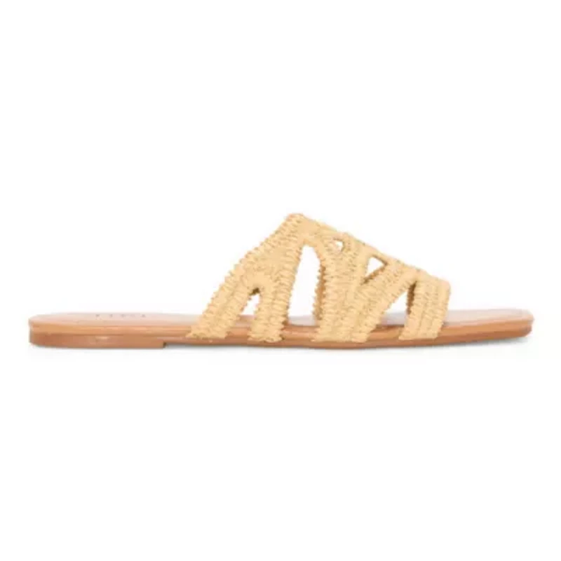 a.n.a Womens Crochet Strap Slide Sandals