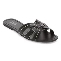 a.n.a Womens Contrast Stitch Slide Sandals