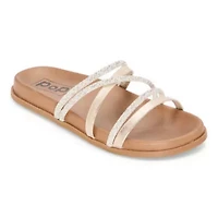 Pop Teodora Womens Criss Cross Strap Footbed Sandals