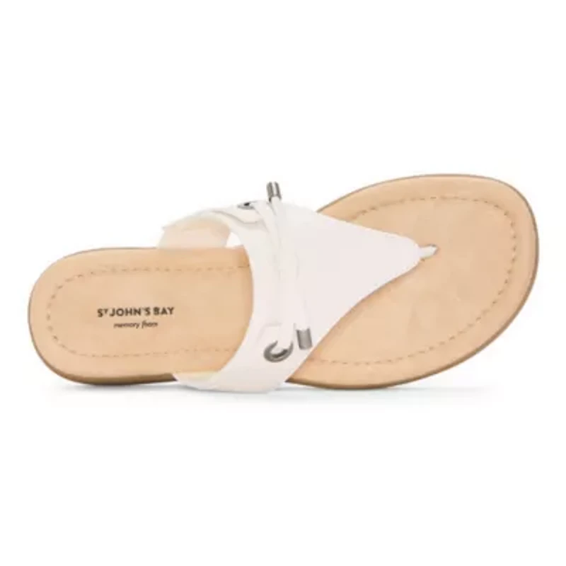 St. John's Bay Womens Arden T-Strap Flat Sandals