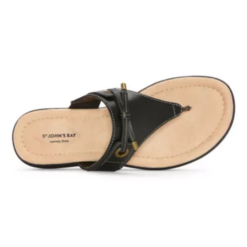 St. John's Bay Womens Arden T-Strap Flat Sandals