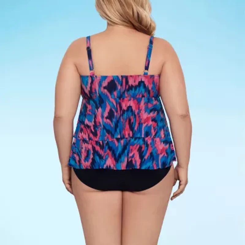 Trimshaper Leona Tankini Swimsuit Top Plus
