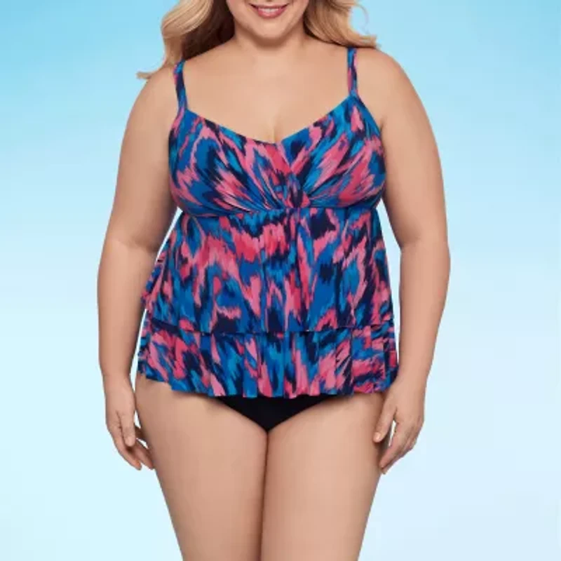 Trimshaper Leona Tankini Swimsuit Top Plus