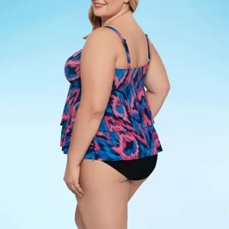 Trimshaper Leona Tankini Swimsuit Top Plus