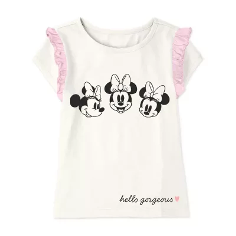 Xtreme Toddler Girls Crew Neck Short Sleeve Regular Fit Minnie Mouse Graphic T-Shirt