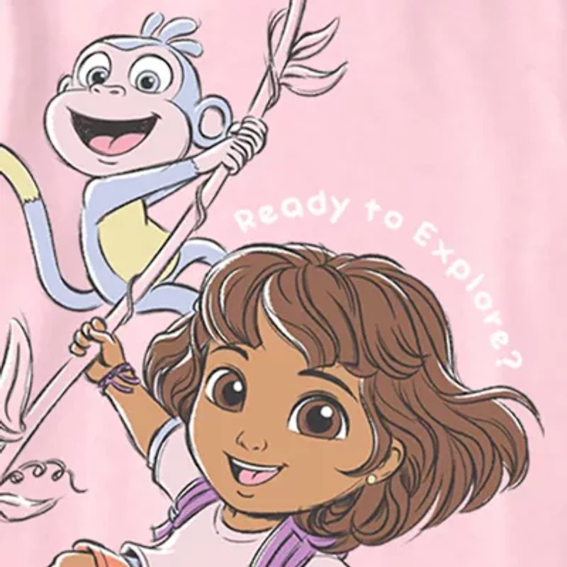 Xtreme Toddler Girls Crew Neck Short Sleeve Regular Fit Dora the Explorer Graphic T-Shirt