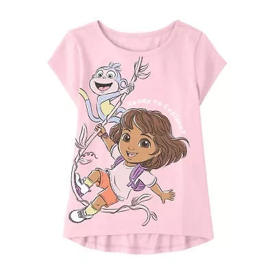 Xtreme Toddler Girls Crew Neck Short Sleeve Regular Fit Dora the Explorer Graphic T-Shirt