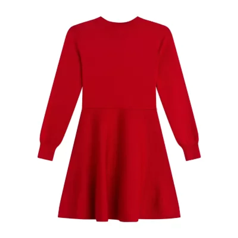 Knit Works Big Kid Girls Long Sleeve Cuffed Sweater Dress