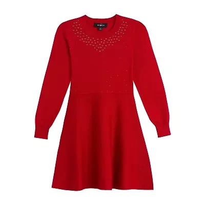 Knit Works Big Kid Girls Long Sleeve Cuffed Sweater Dress