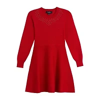 Knit Works Big Kid Girls Long Sleeve Cuffed Sweater Dress
