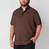 Stylus Mens Short Sleeve Fitted Classic Fit Big and Tall Button-Down Shirt