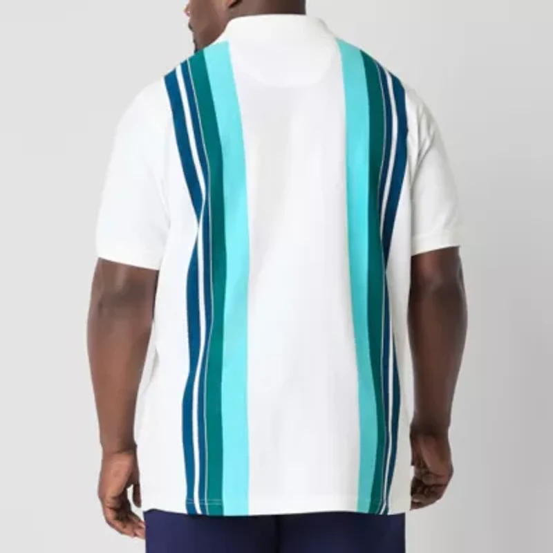 Shaquille O'Neal XLG™ Johnny Collar Big and Tall Mens Regular Fit Short Sleeve Polo Shirt