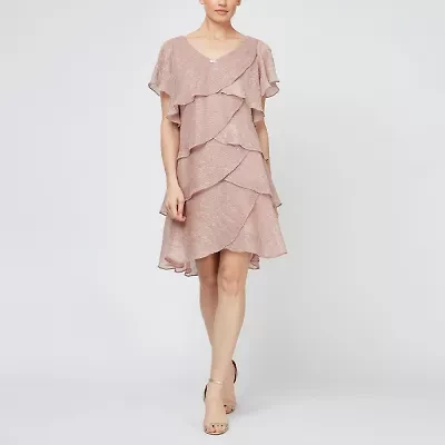 S. L. Fashions Womens Short Sleeve Shift Dress