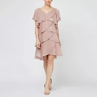 S. L. Fashions Womens Short Sleeve Shift Dress