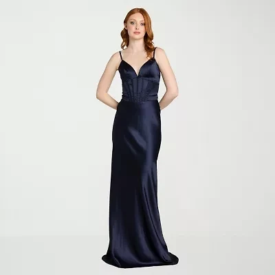 Morgan & Co. Womens Juniors Satin Bodycon Dress