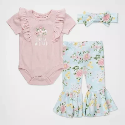 Baby Essentials Girls 3-pc. Pant Set