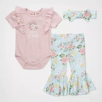 Baby Essentials Girls 3-pc. Pant Set