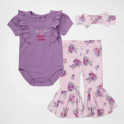 Baby Essentials Girls 3-pc. Pant Set