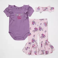 Baby Essentials Girls 3-pc. Pant Set