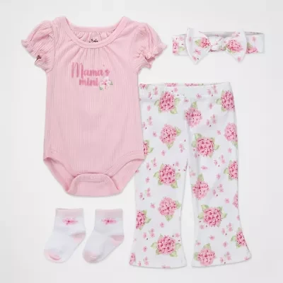 Baby Essentials Girls 4-pc. Pant Set