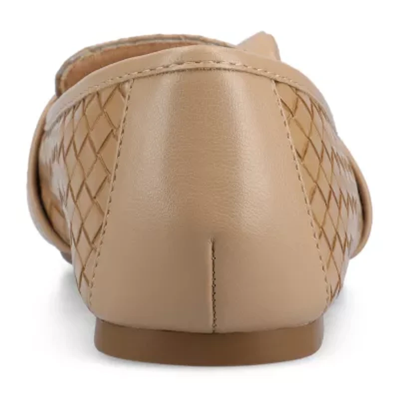 Journee Collection Marci Womens Moc Closed Toe-Wide Width Ballet Flats