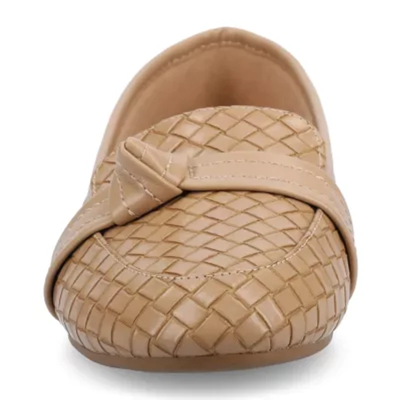 Journee Collection Marci Womens Moc Closed Toe-Wide Width Ballet Flats