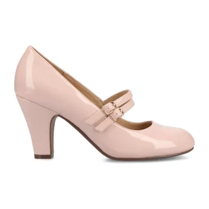Journee Collection Windy Womens Round Closed Toe Block Heel Pumps