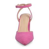 Journee Collection Tyyra Womens Pointed Closed Toe Block Heel Pumps