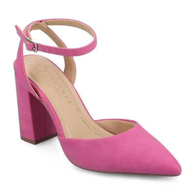 Journee Collection Tyyra Womens Pointed Closed Toe Block Heel Pumps