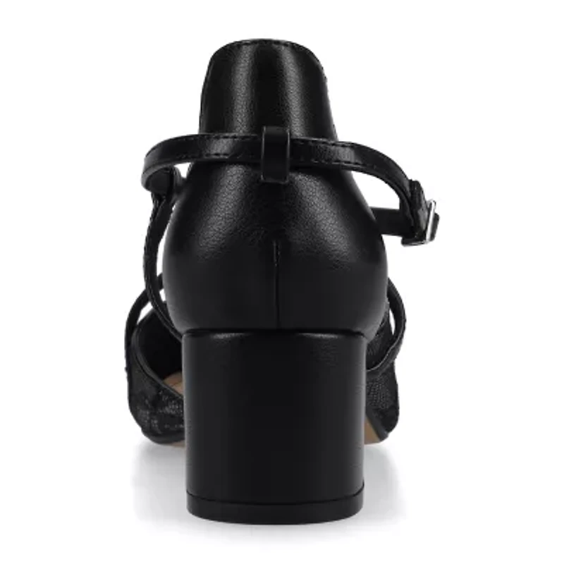 Journee Collection Galvinn Womens Pointed Closed Toe Block Heel Pumps