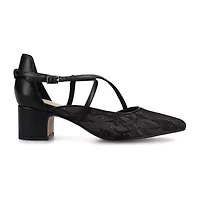 Journee Collection Galvinn Womens Pointed Closed Toe Block Heel Pumps