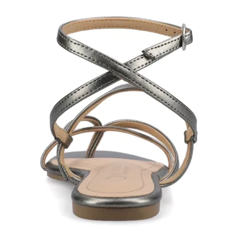Journee Collection Womens Serissa Ankle Strap Flat Sandals
