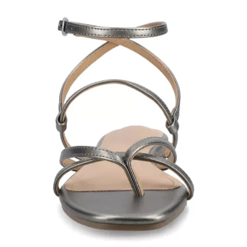 Journee Collection Womens Serissa Ankle Strap Flat Sandals