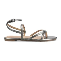 Journee Collection Womens Serissa Ankle Strap Flat Sandals