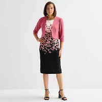 Maya Brooke Womens Floral Jacket Dress