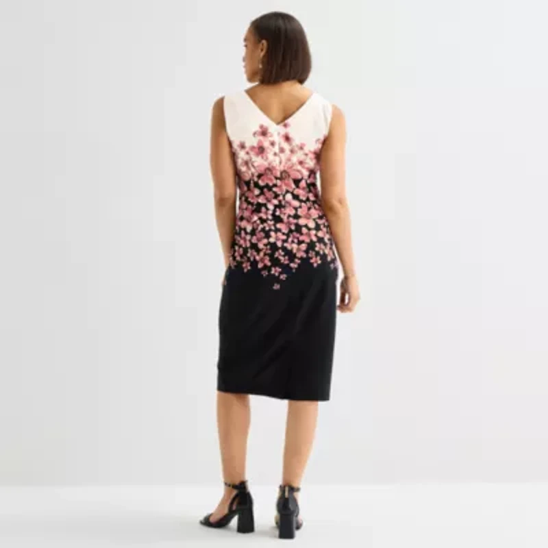 Maya Brooke Womens Floral Jacket Dress