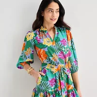Willow Glenn Womens 3/4 Sleeve Floral Fit + Flare Dress