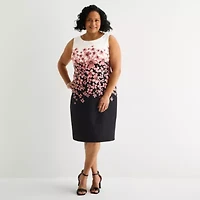 Maya Brooke Womens Plus Floral Jacket Dress