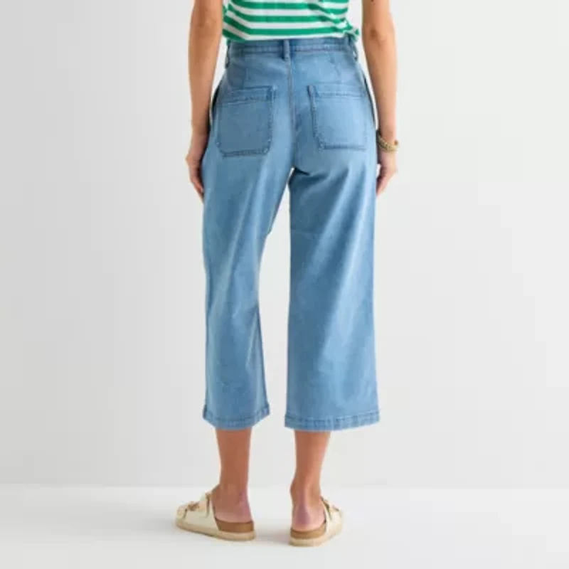 St. John's Bay Womens Tall High Rise Wide Leg Jean