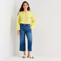 St. John's Bay Womens Tall High Rise Wide Leg Jean