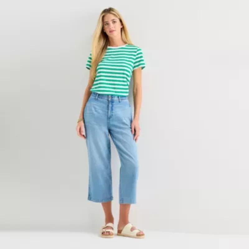 St. John's Bay Womens Tall High Rise Wide Leg Jean