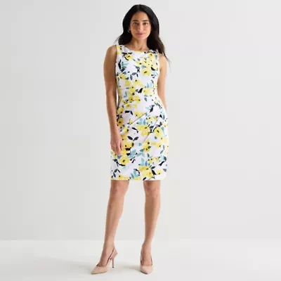 Marc New York Womens Sleeveless Floral Sheath Dress